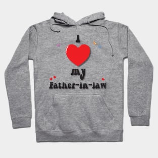 I love my father in law - heart doodle hand drawn design Hoodie